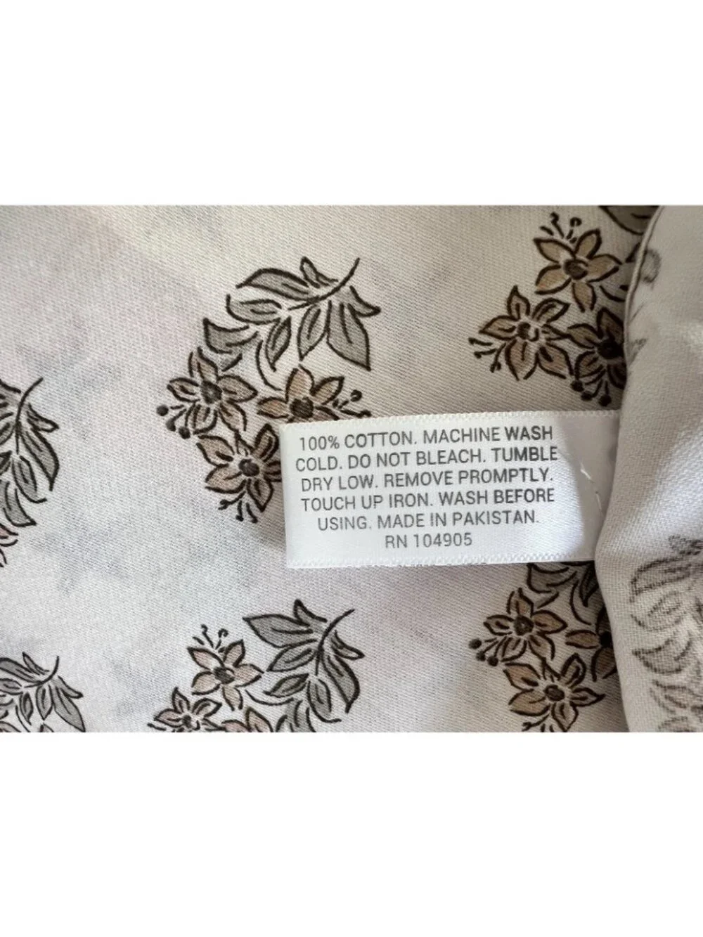SHABBY CHIC 2-Pc KING Sheet Set 100% Cotton Brown Tan Flowers Cottage Garden
